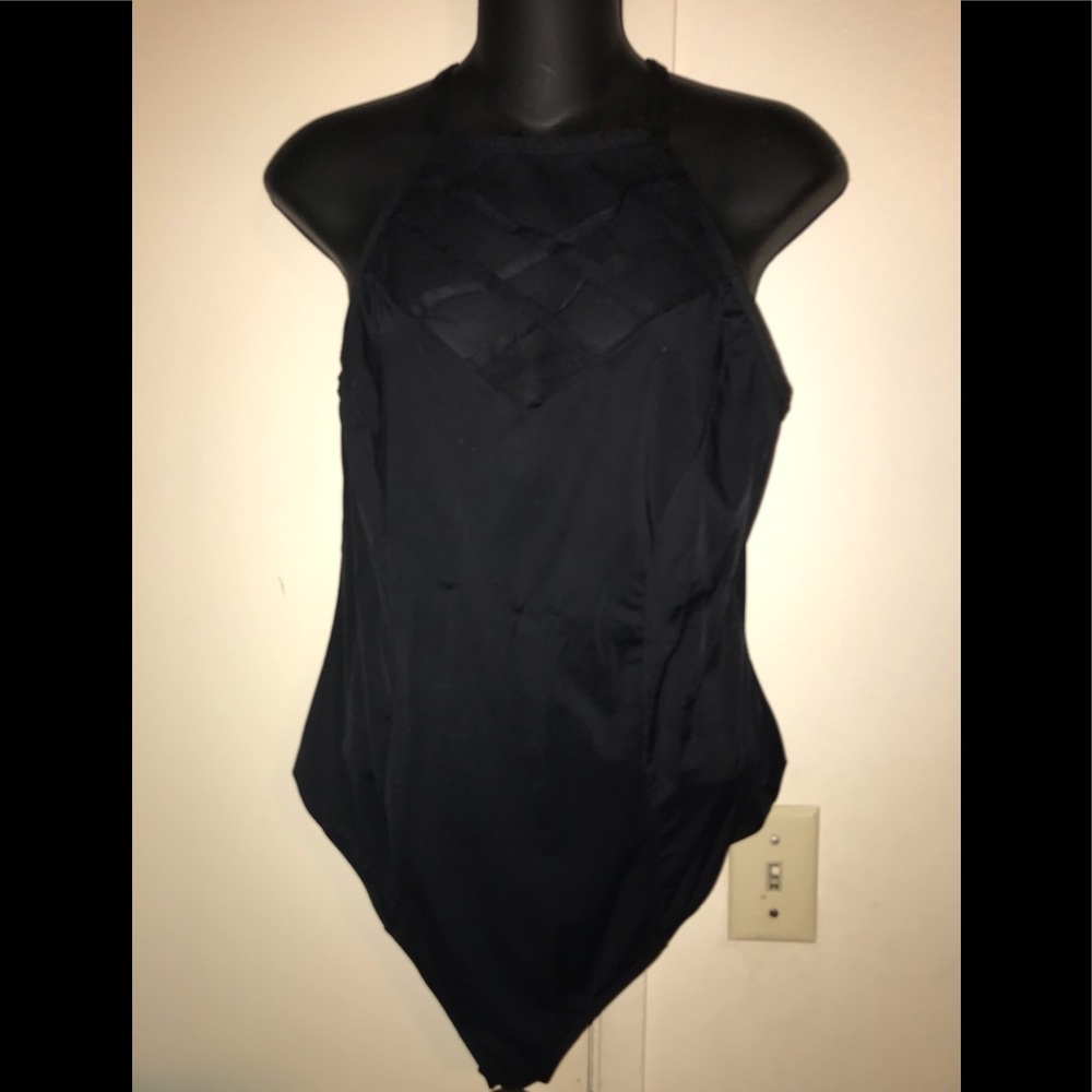 Sexy black fishnet top black body suit